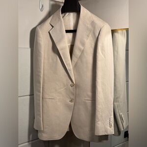 SUITSUPPLY Sand Cotton Linen Havana Blazer 38R NWT